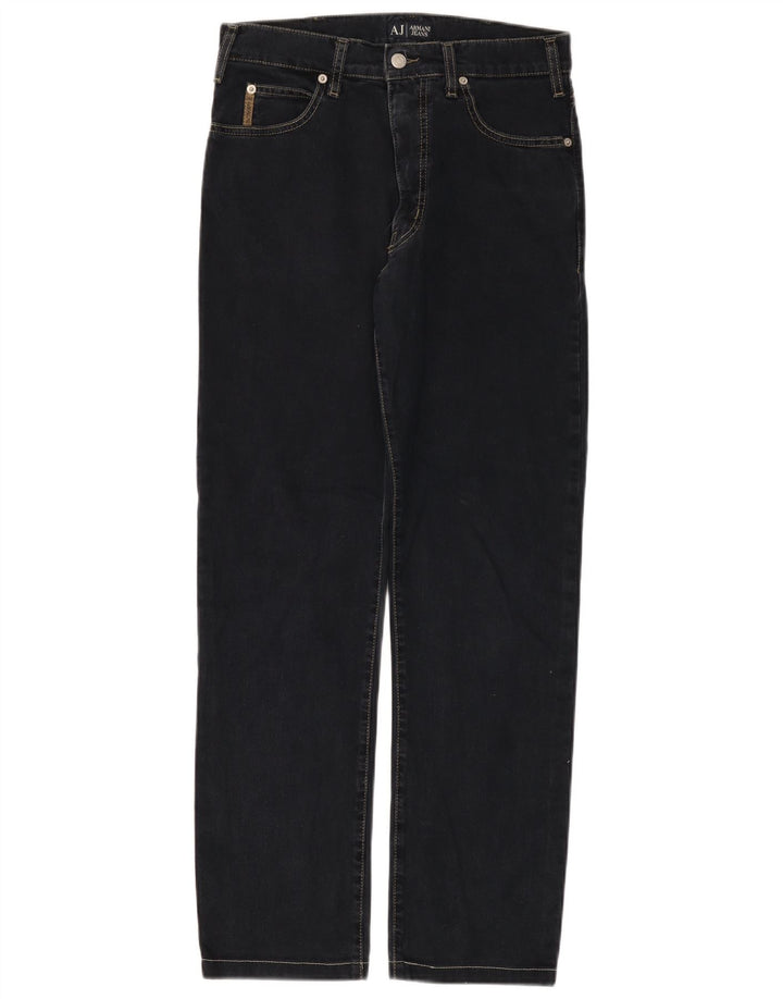 Jeans dritti da donna Armani W32 L29 cotone blu navy