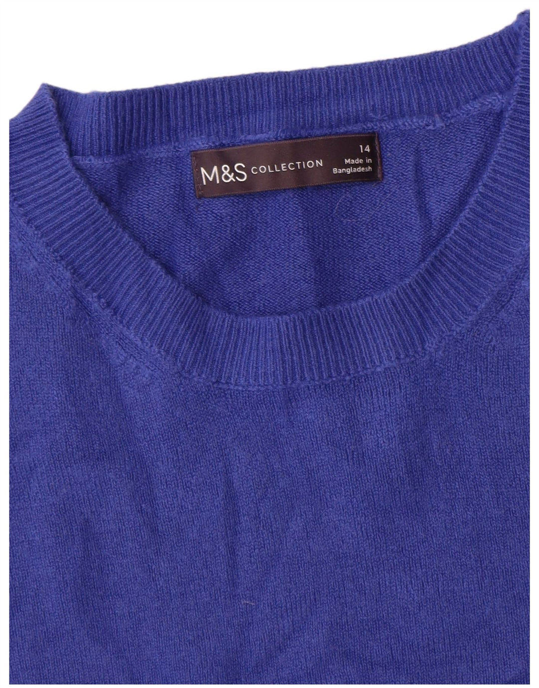Maglione maglione girocollo da donna Marks & Spencer UK 14 Blu medio