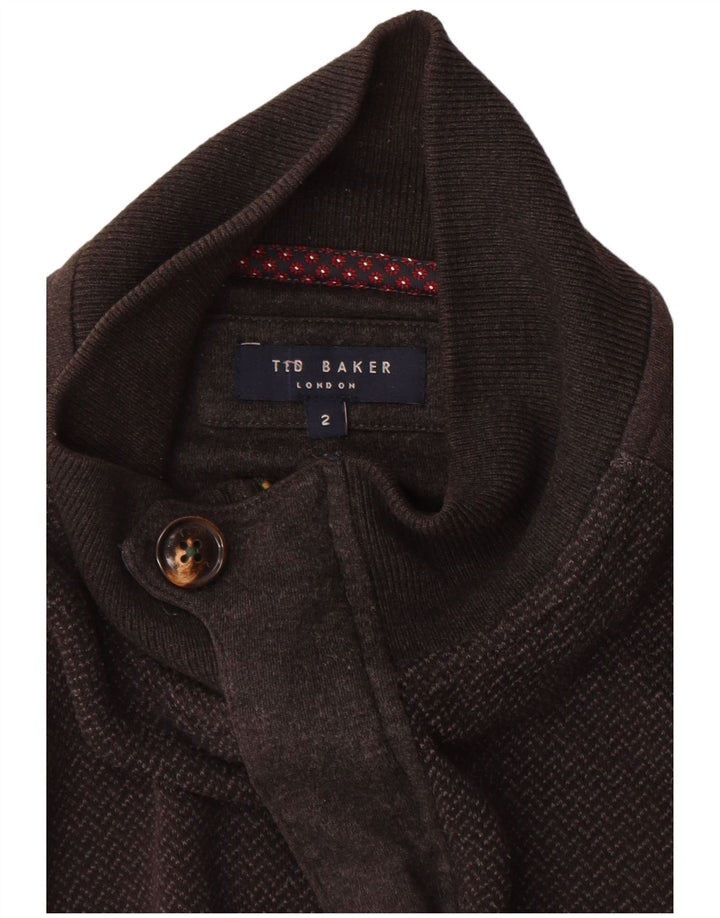 Maglione cardigan da uomo Ted Baker taglia 2 piccolo grigio