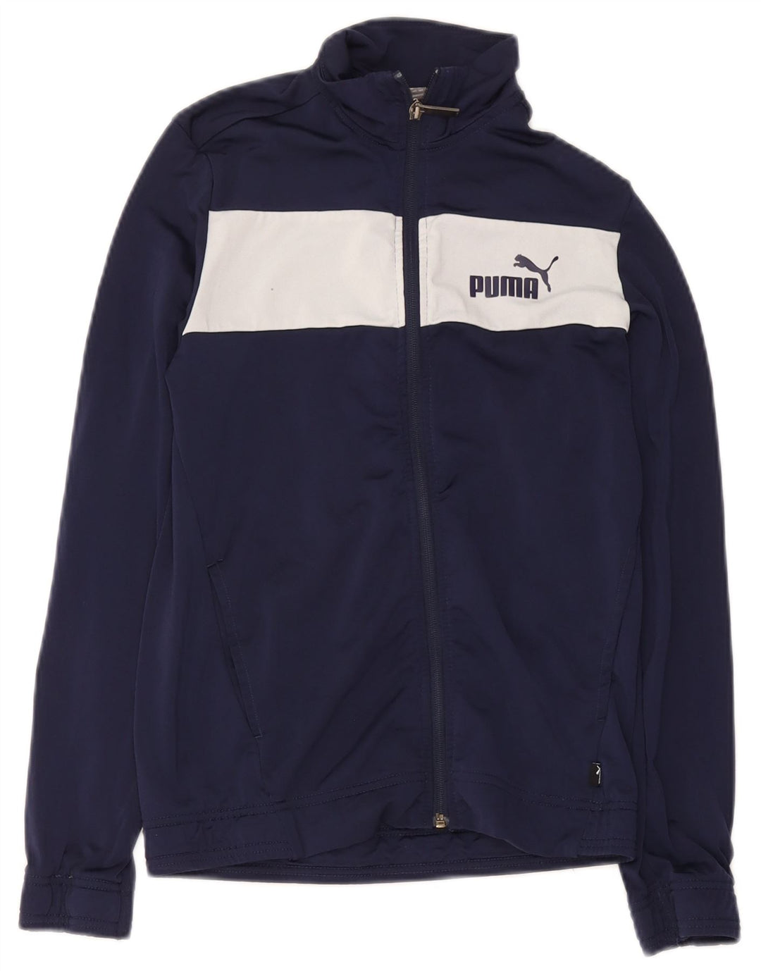 Giacca da tuta da ragazzo Puma 13-14 anni in poliestere color block blu navy