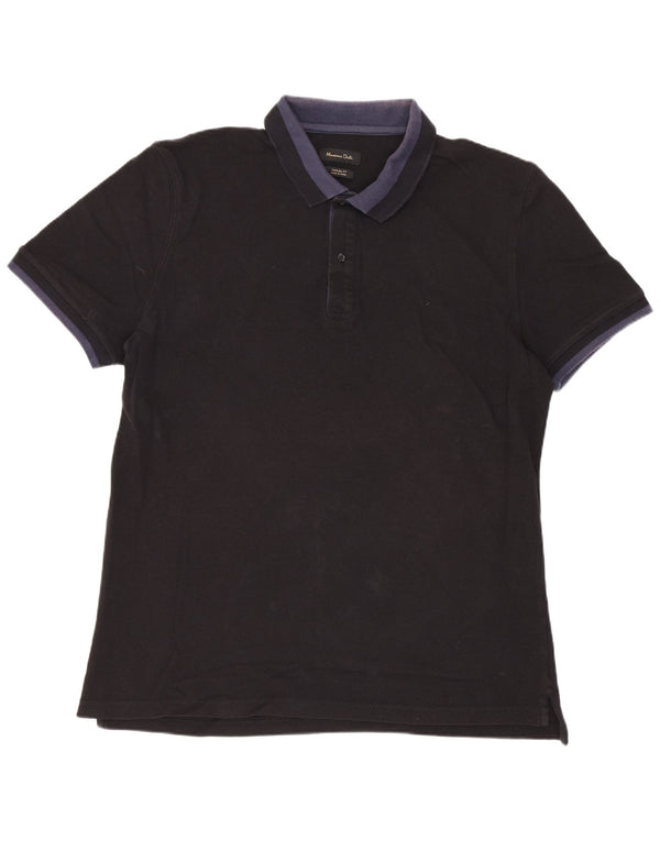 Polo da uomo vestibilità casual Massimo Dutti XL color block nero
