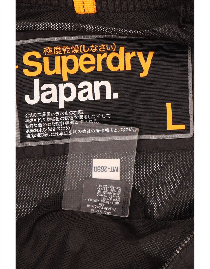 Giacca antipioggia da donna SUPERDRY UK 16 grande nylon nero