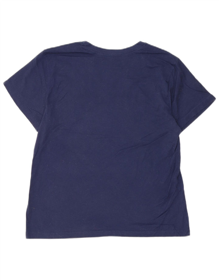 T-shirt grafica da donna CHAMPION Top UK 12 medio blu navy
