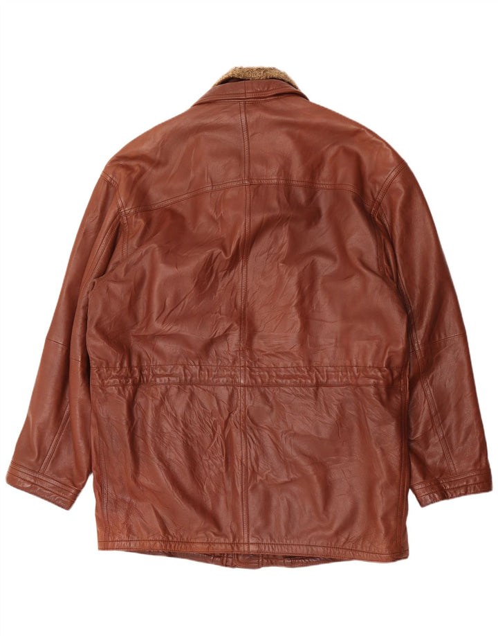 Cappotto in pelle da uomo Nivola UK 42 XL Marrone