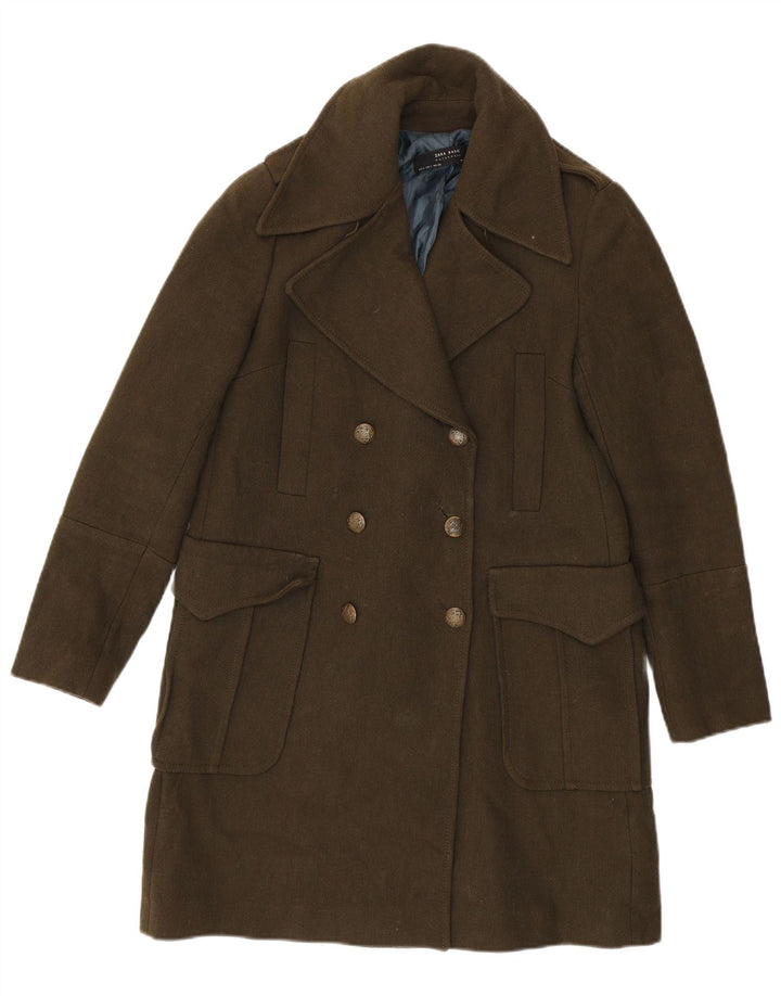 Cappotto doppiopetto da donna Zara UK 10 piccolo kaki