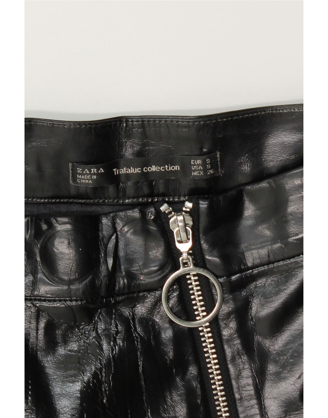 Minigonna Zara da donna in ecopelle piccola W26 poliuretano nero