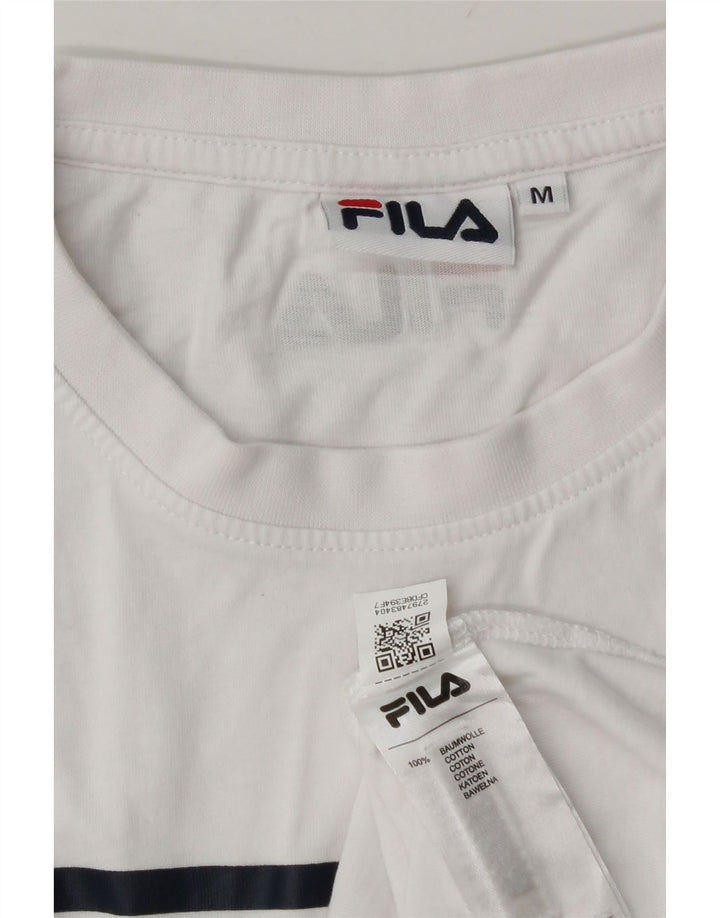 T-shirt grafica da uomo Fila Top in cotone bianco medio