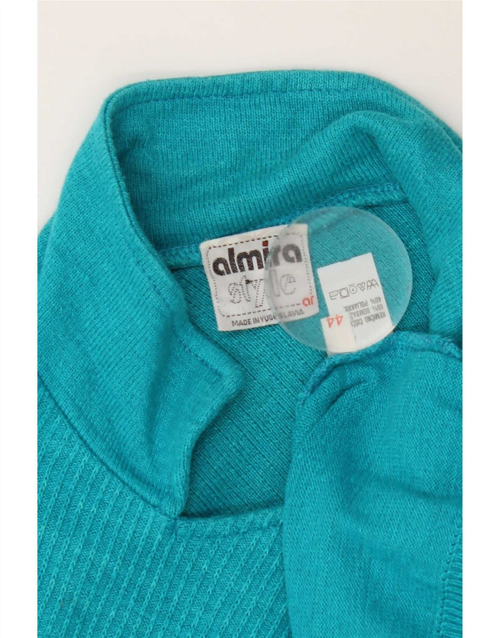 Maglione da donna Almira a maniche corte con collo a polo IT 44 Blu medio
