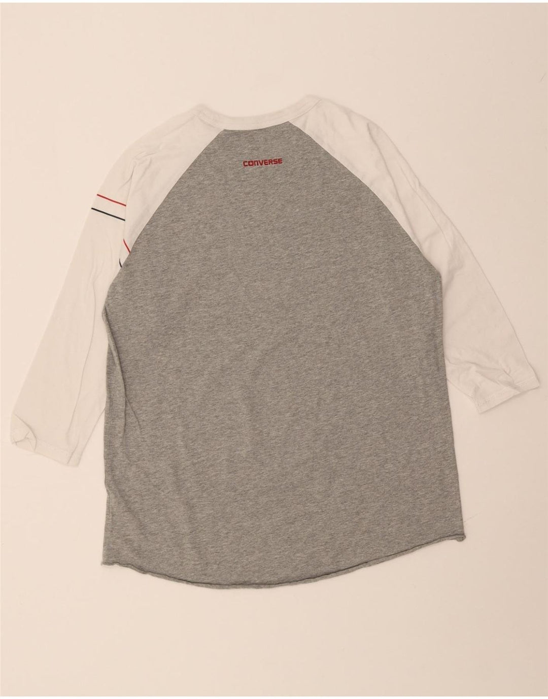 CONVERSE Womens Top 3/4 Sleeve UK 14 Medium Grey Colourblock Cotton Vintage Converse and Second-Hand Converse from Messina Hembry 