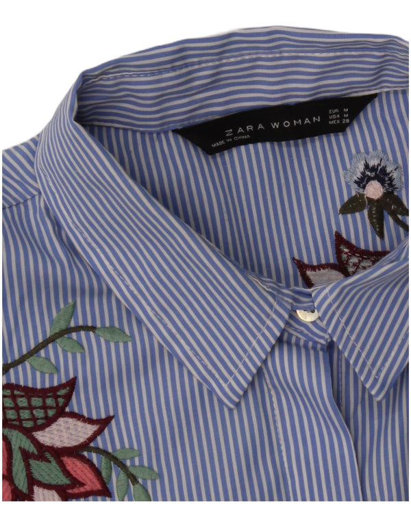 Maglia Zara da donna con maniche a 3/4 UK 12 gessato blu medio