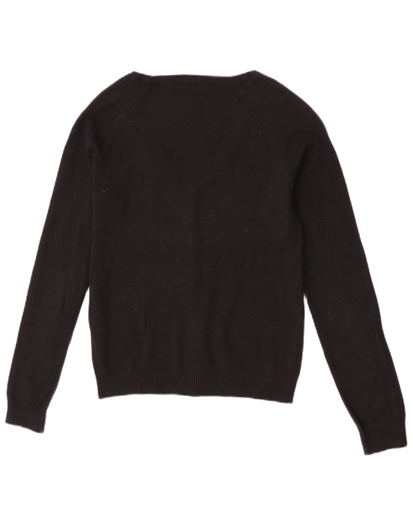Maglione cardigan da donna Zara UK 14 grande cotone nero