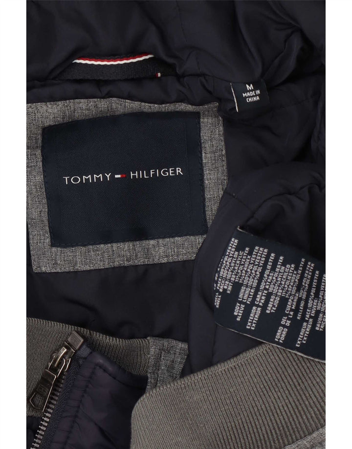 Maglione con cappuccio e zip da uomo Tommy Hilfiger Poliestere grigio medio