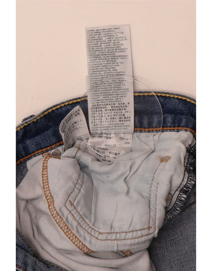 Jeans dritti da uomo Levi's W34 L32 in cotone blu