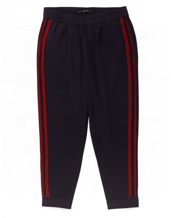 Pantaloni corti da donna Zara Joggers piccoli W26 L23 blu navy a righe