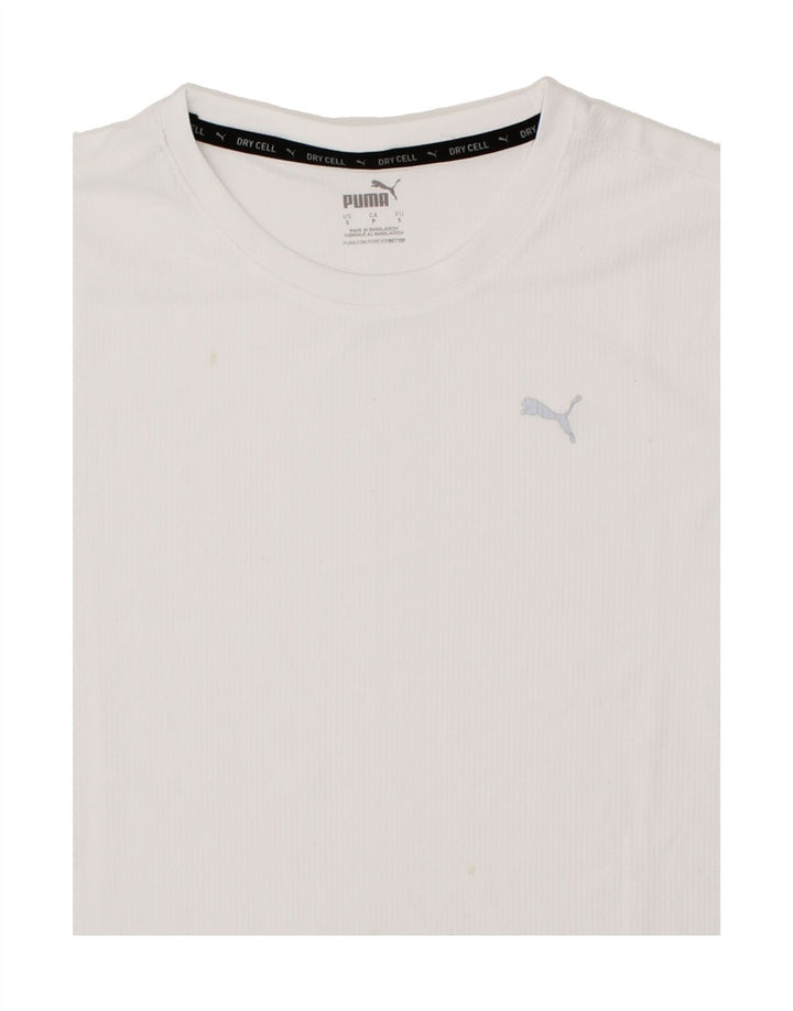 PUMA Mens T-Shirt Top Small White Polyester Vintage Puma and Second-Hand Puma from Messina Hembry 