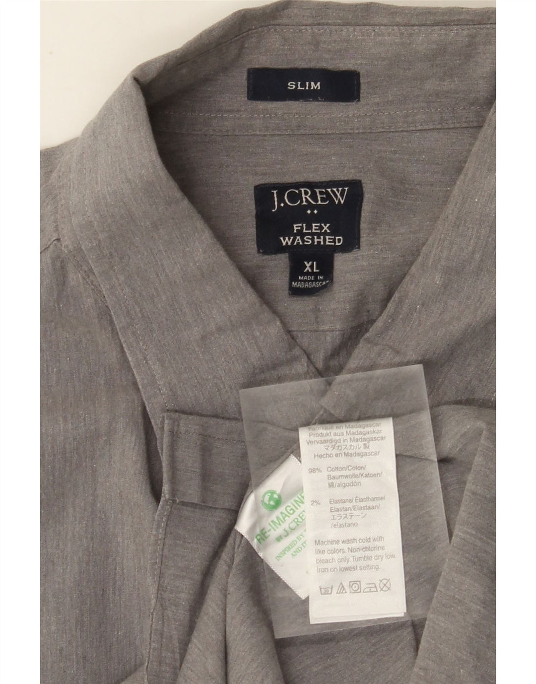 Camicia slim da uomo J. CREW XL in cotone grigio