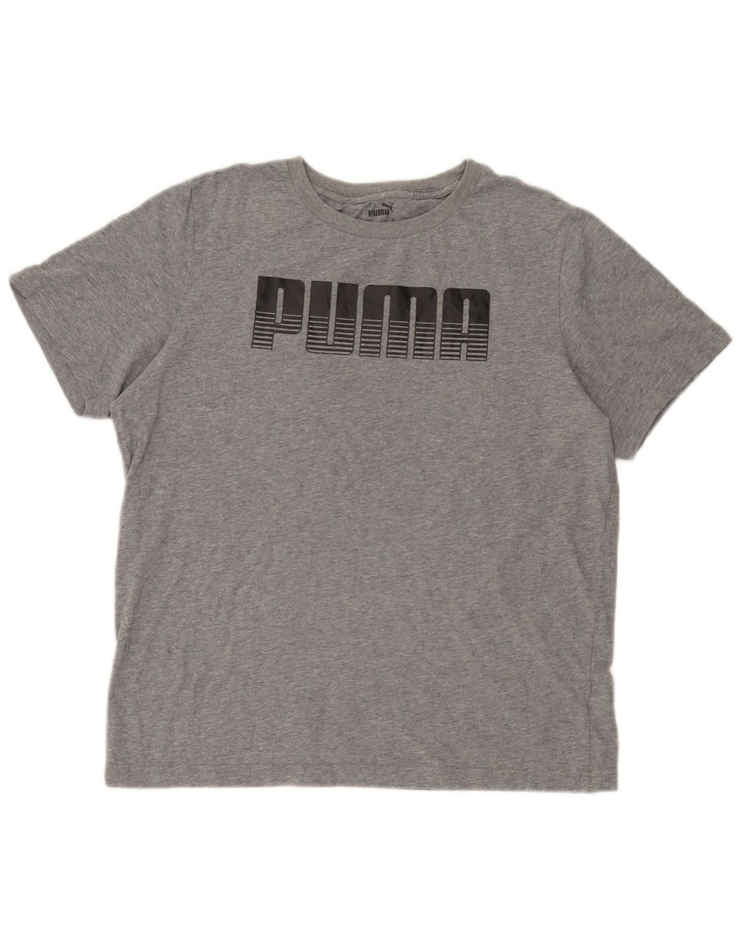 T-shirt grafica da uomo Puma Top in cotone chiazzato grigio medio