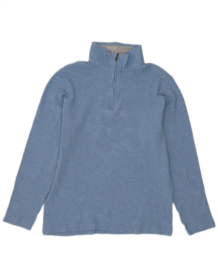 Felpa da donna con collo con zip IZOD, maglione UK 14, blu medio