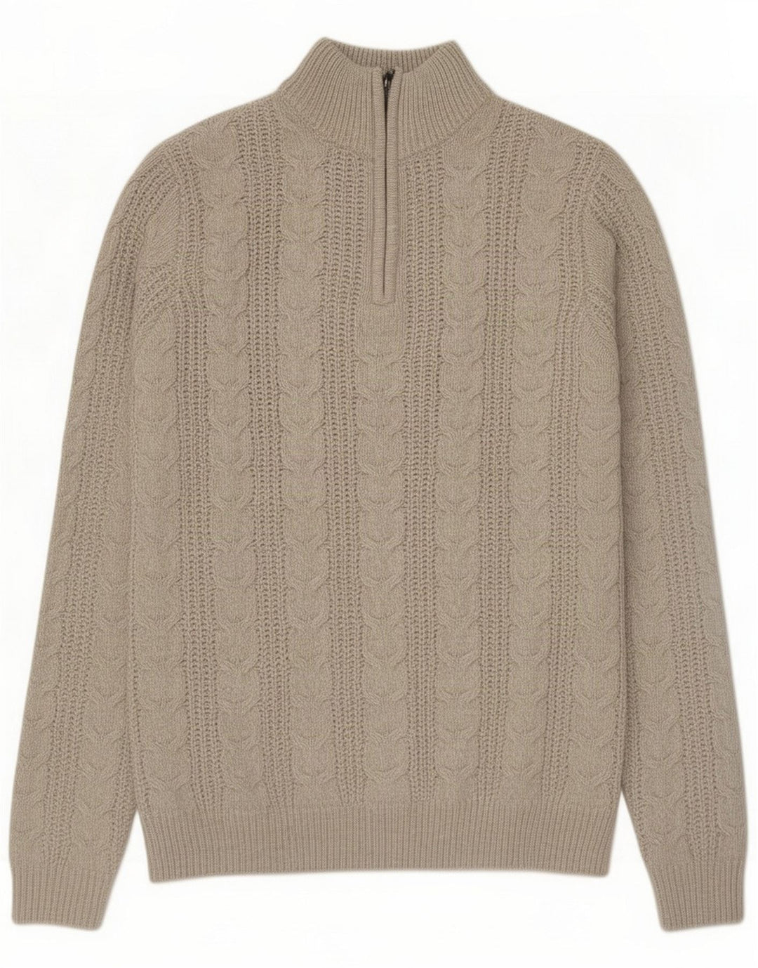 Maglione da uomo con zip e collo con zip French Connection Acrilico beige medio