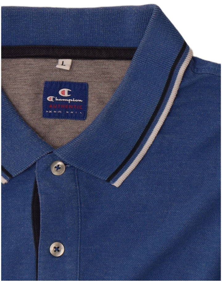 Polo da uomo CHAMPION a righe grandi blu