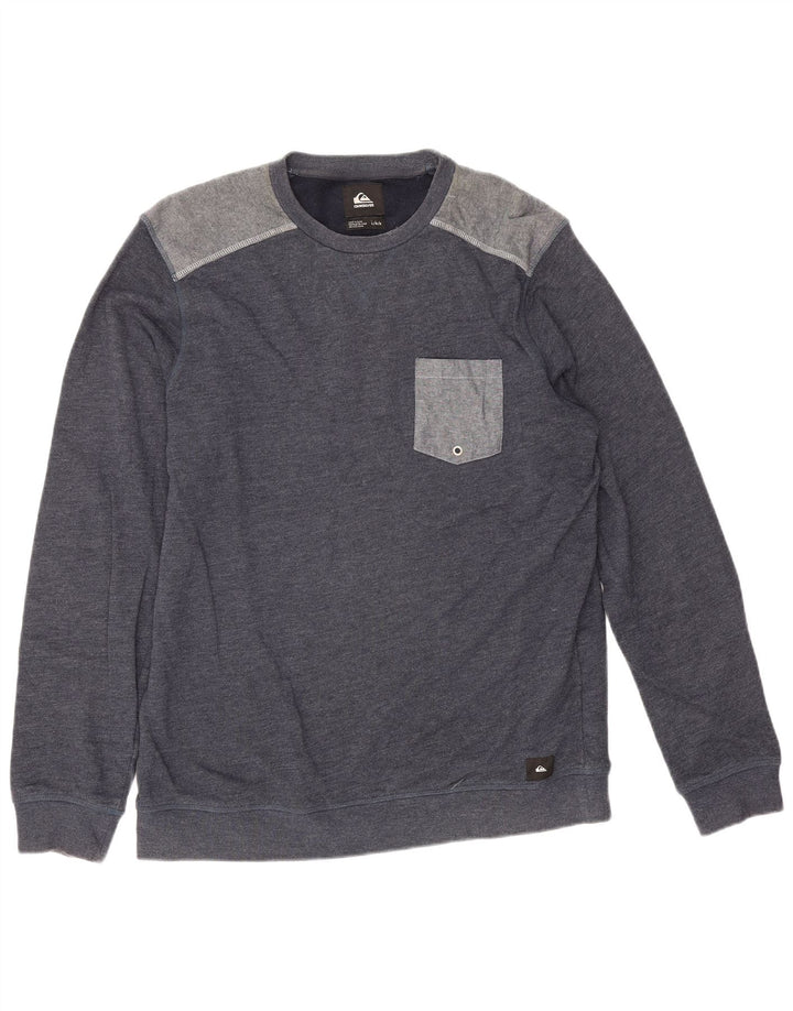 Felpa da uomo Quiksilver Maglione grande blu navy in cotone color block