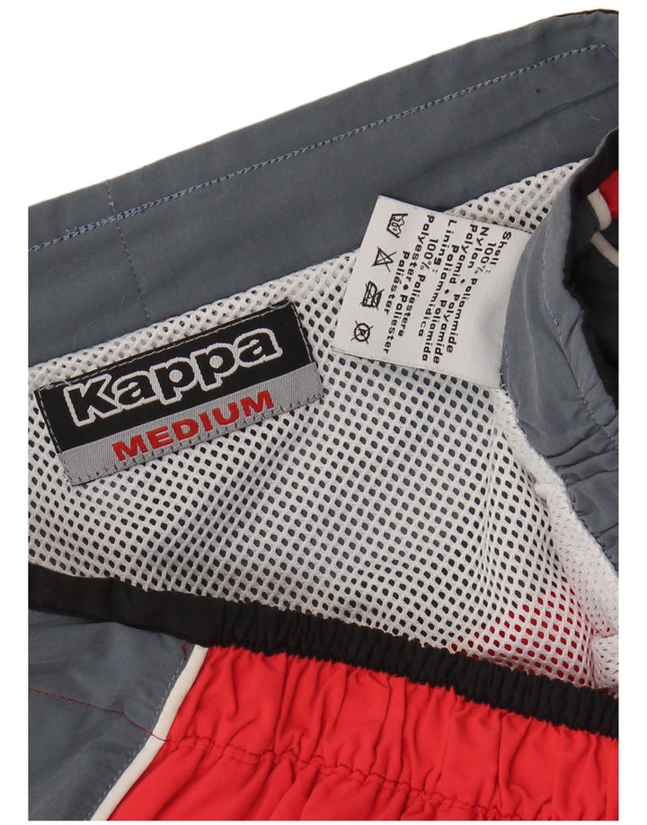 Pantaloncini da bagno grafici da uomo Kappa in poliammide color block rosso medio