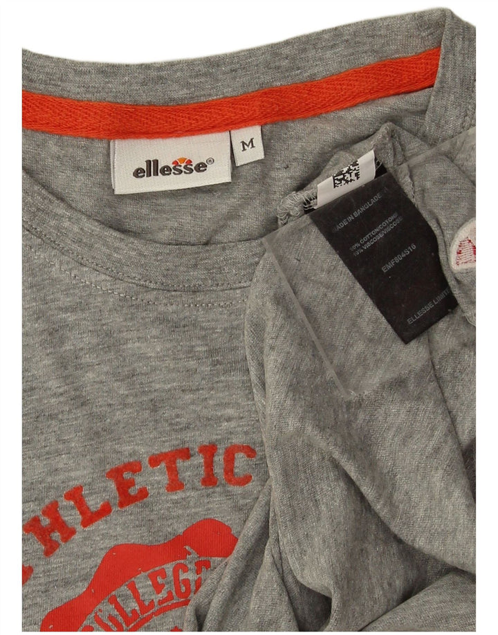 T-shirt grafica da uomo Ellesse Top in cotone chiazzato grigio medio