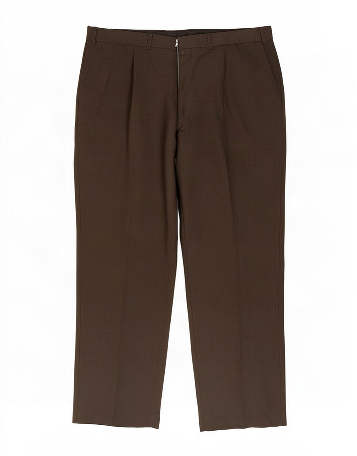 Pantaloni da abito con pegging da uomo Marks & Spencer W38 L31 poliestere marrone