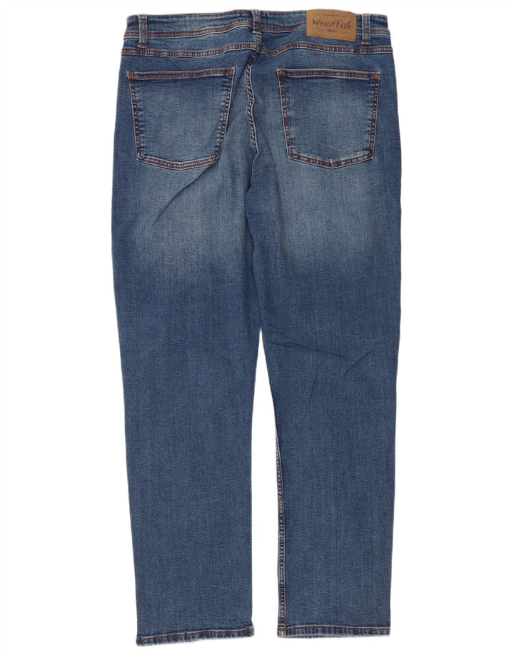 Jeans dritti da uomo Weird Fish W38 L32 cotone blu