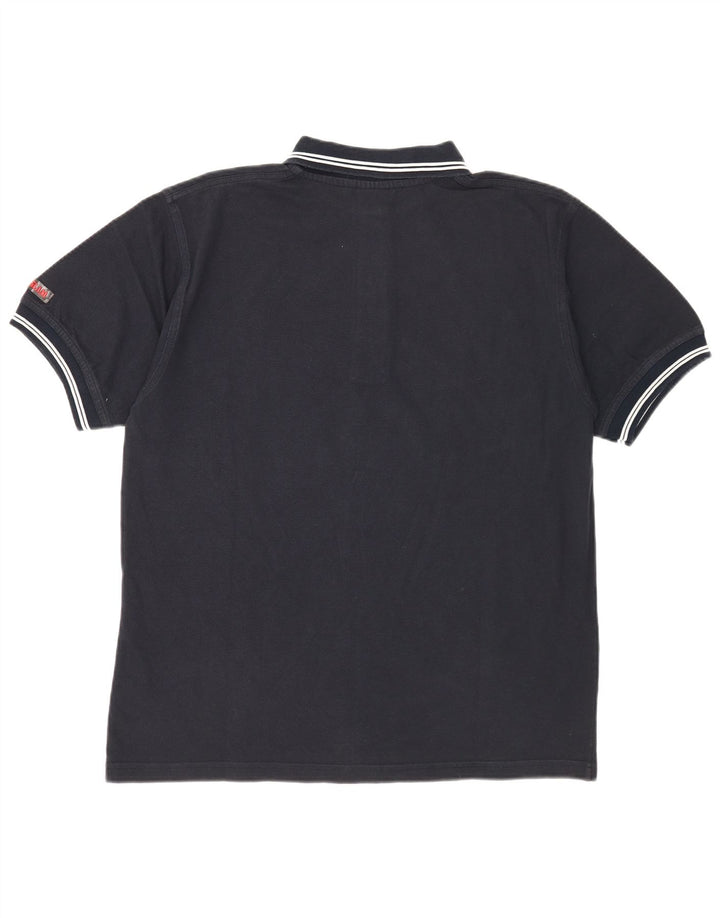 Polo da uomo Slam grande in cotone blu navy