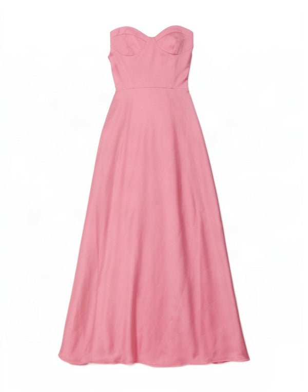 Vestito maxi senza spalline da donna Zara UK 4 XS Rosa