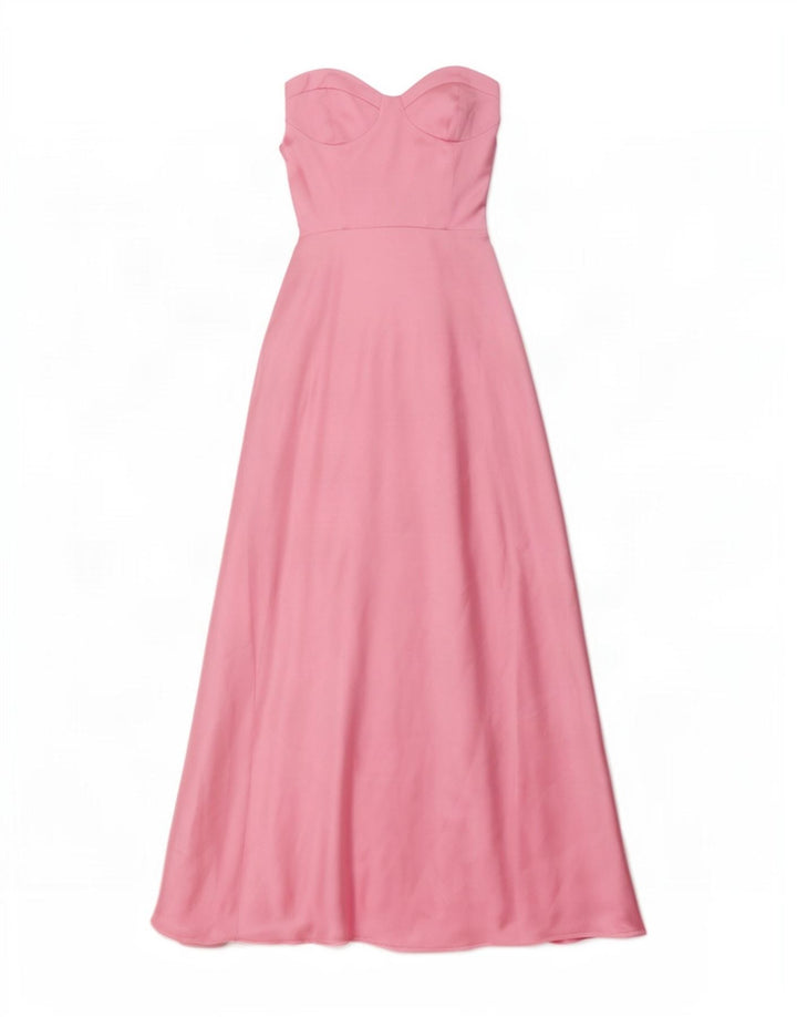 Vestito maxi senza spalline da donna Zara UK 4 XS Rosa