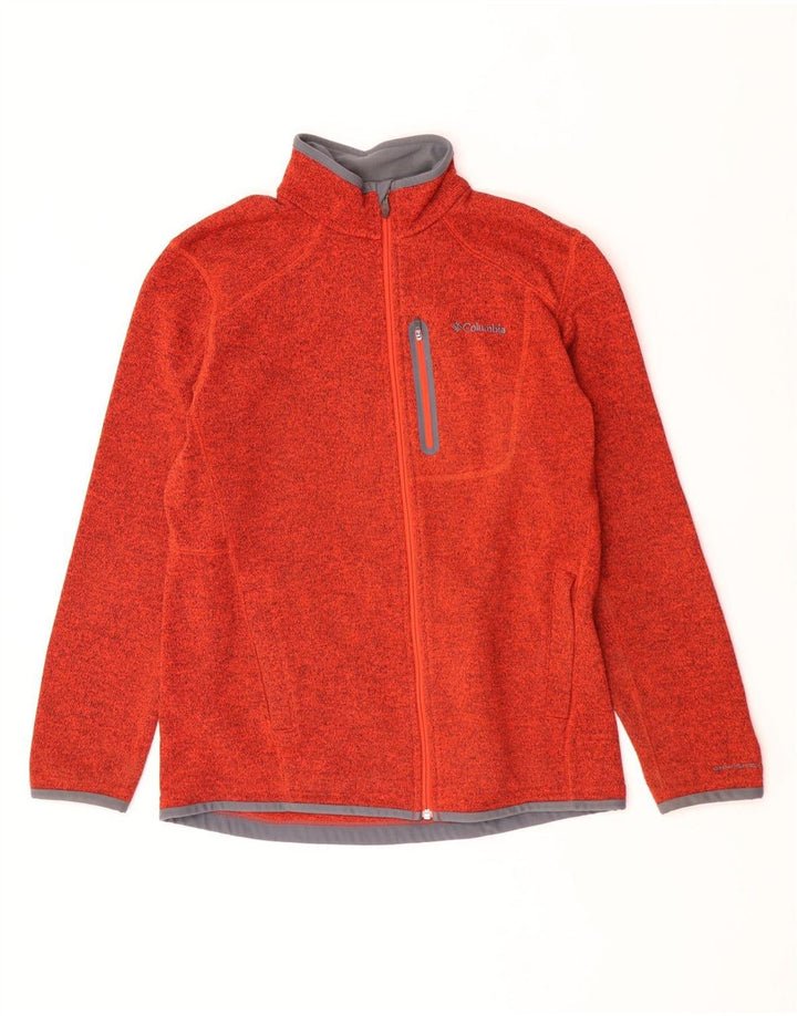 Maglione cardigan da uomo Columbia grande poliestere screziato arancione