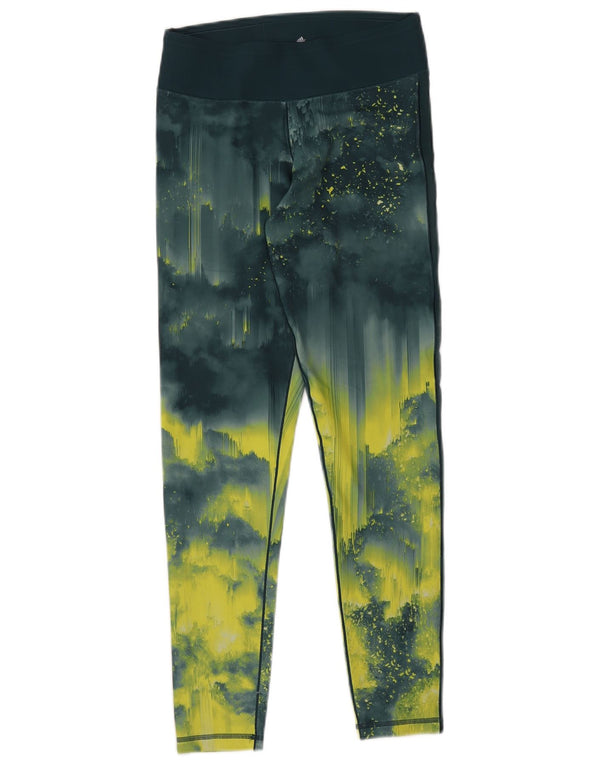 Leggings Adidas Climalite da donna UK 8/10 Small Green Tie Dye
