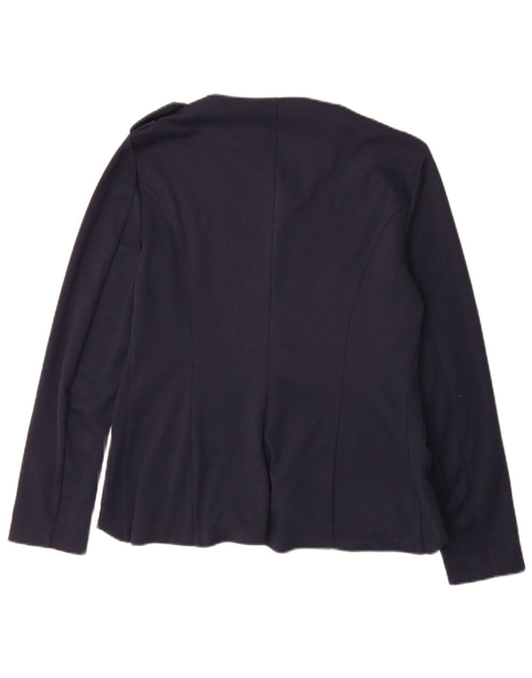 Giacca blazer da donna a 1 bottone 1 bottone Benetton UK 12 medio blu navy