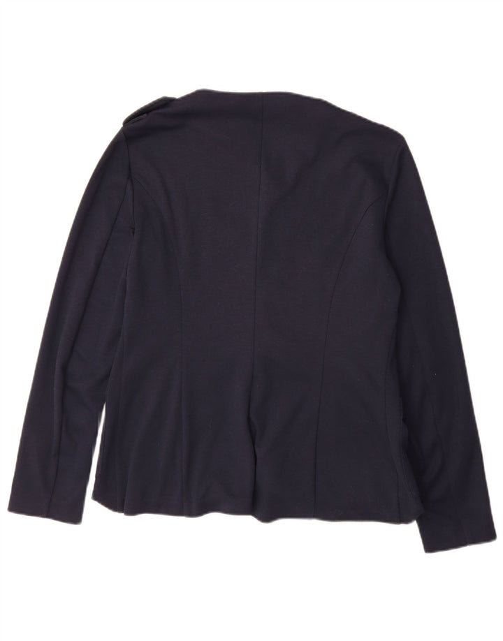 Giacca blazer da donna a 1 bottone 1 bottone Benetton UK 12 medio blu navy