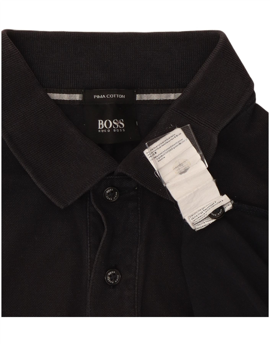 Polo da uomo Hugo Boss in cotone nero medio