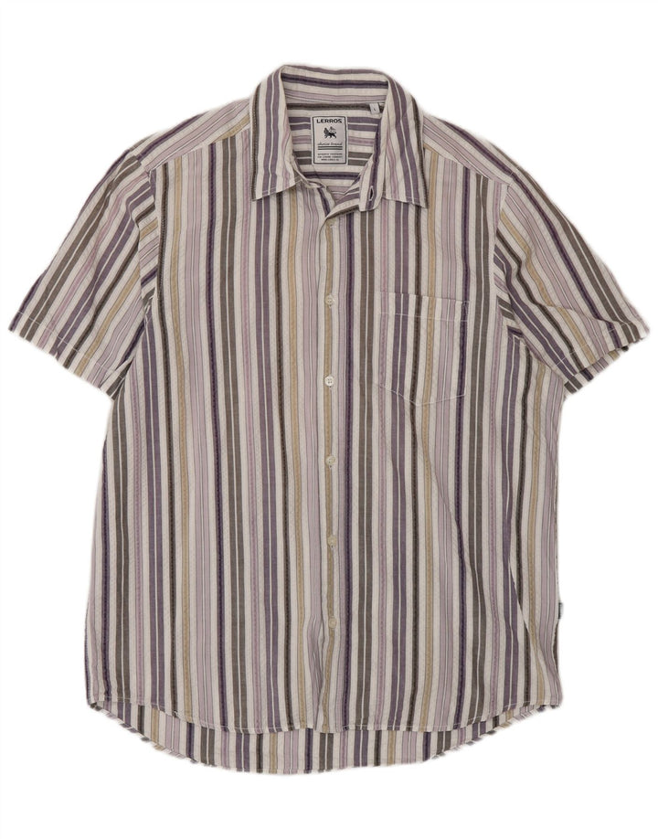 Camicia da uomo a maniche corte, vestibilità regolare, Lerros, a righe grandi, multicolore