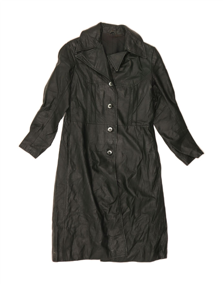 VINTAGE Womens Leather Coat IT 46 Large Green Leather Vintage Vintage and Second-Hand Vintage from Messina Hembry 