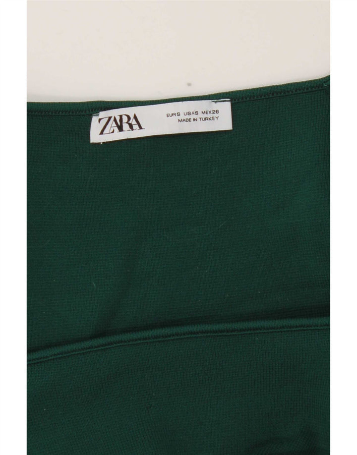 Top corto da donna Zara a maniche lunghe UK 8 piccolo verde