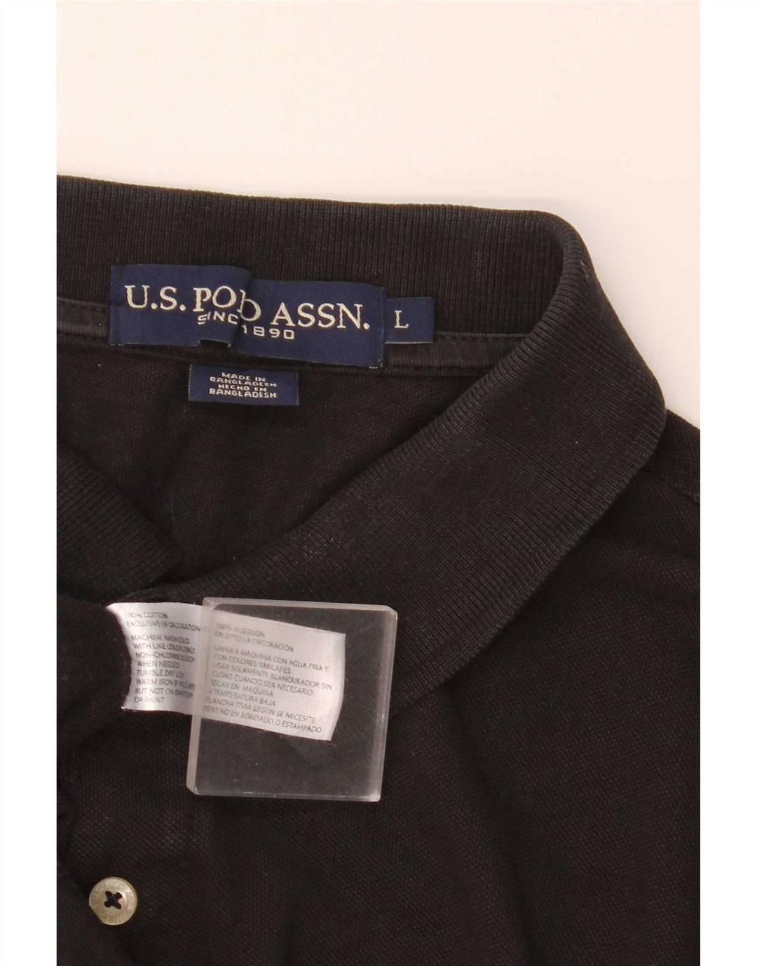 Polo Assn. Camicia da uomo grande in cotone nero