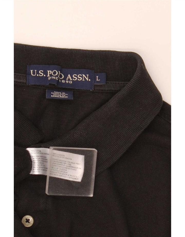 Polo Assn. Camicia da uomo grande in cotone nero