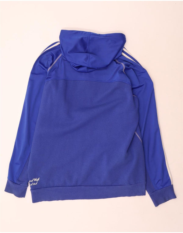 Felpa con cappuccio e zip Adidas FC Schalke 04 da uomo XL in cotone color block blu