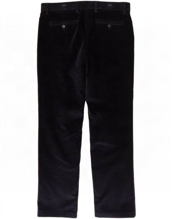 Pantaloni di velluto a coste regolari da uomo Marks & Spencer W36 L31 cotone blu navy