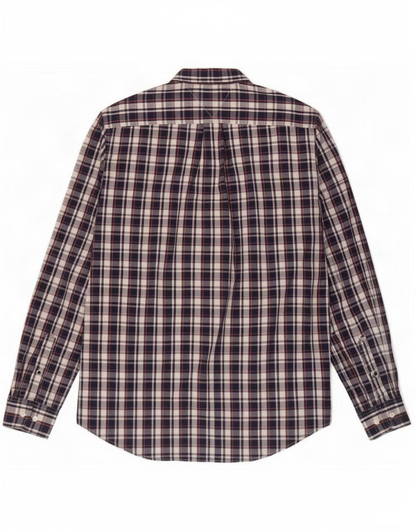 Tommy Hilfiger Mens Shirt Large Navy Blue Check Cotton