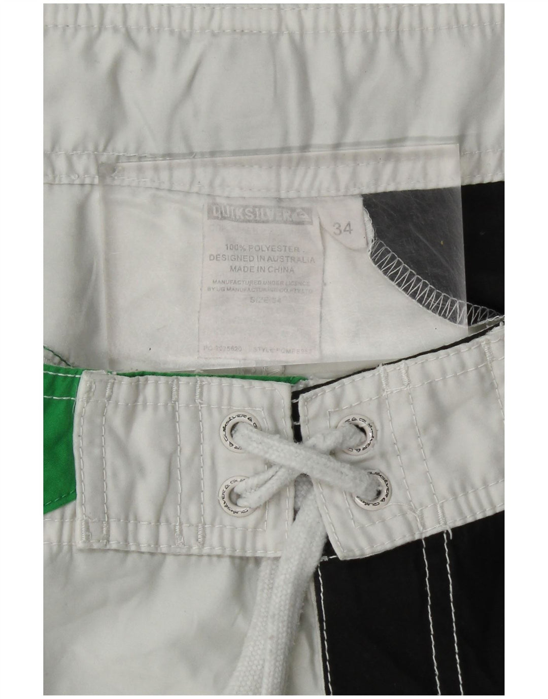 QUIKSILVER Pantaloncini da bagno grafici da uomo Grandi poliestere color block bianco