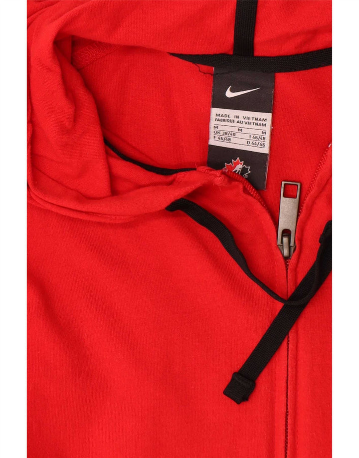 Felpa con cappuccio con zip grafica Nike Canada da uomo in cotone rosso medio