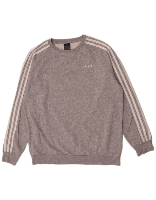 Felpa oversize da donna Adidas UK 4/6 XS cotone chiazzato grigio