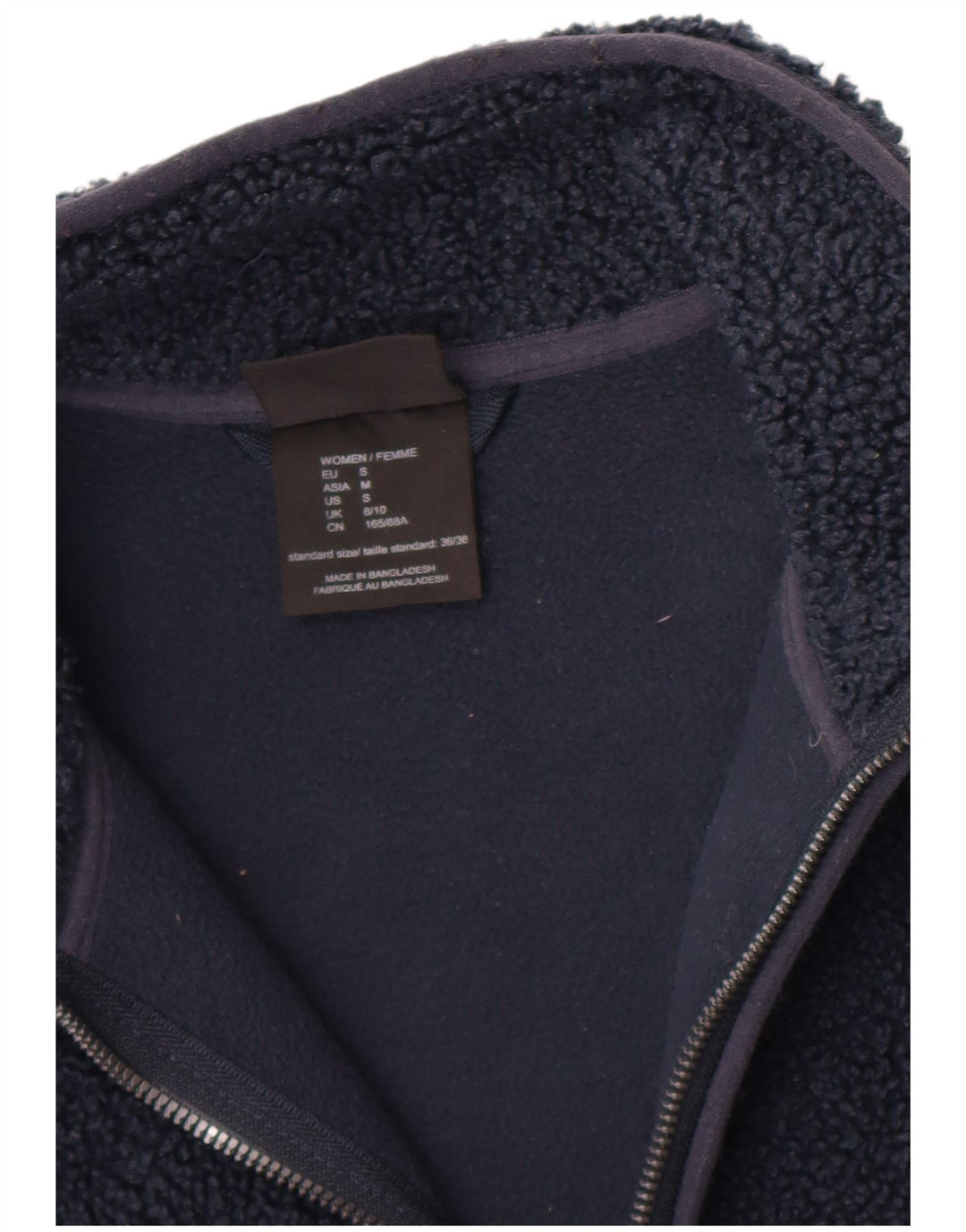 Giacca in pile lunga da donna Jack Wolfskin UK 8/10 Small Blu Navy