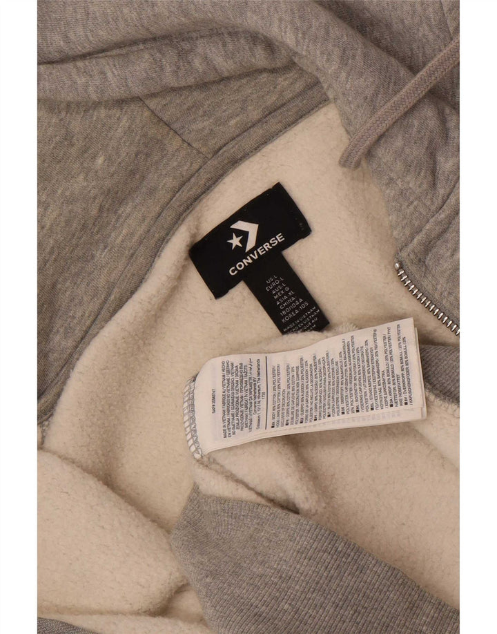 Maglione con cappuccio e zip da uomo Converse grande in cotone grigio